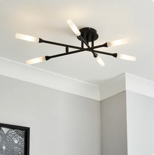 Elements Fontain 6 Light Ceiling Fitting, 16x69x49cm