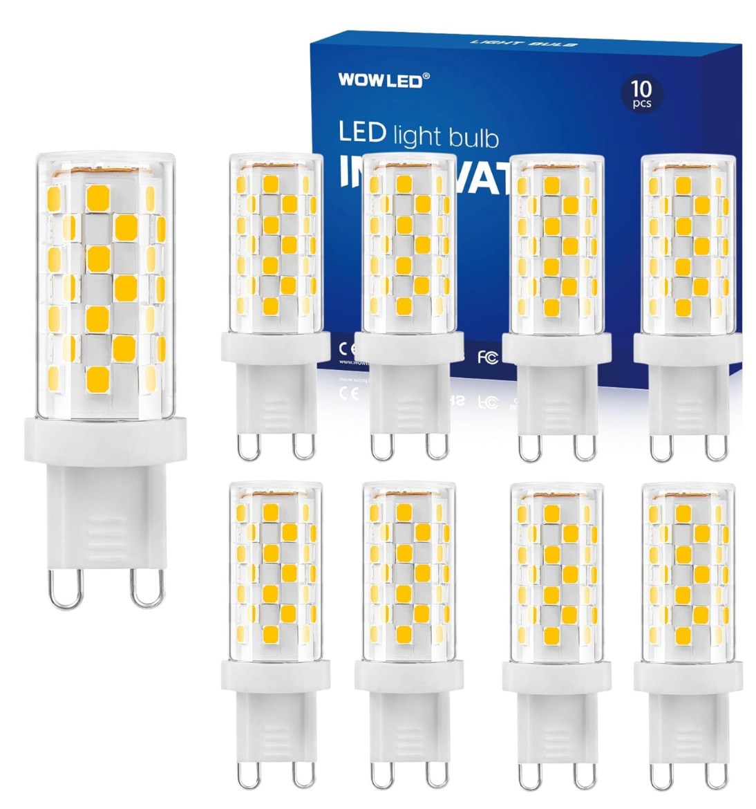 WOWLED G9 Dimmable LED Light Bulbs, 5W Warm White