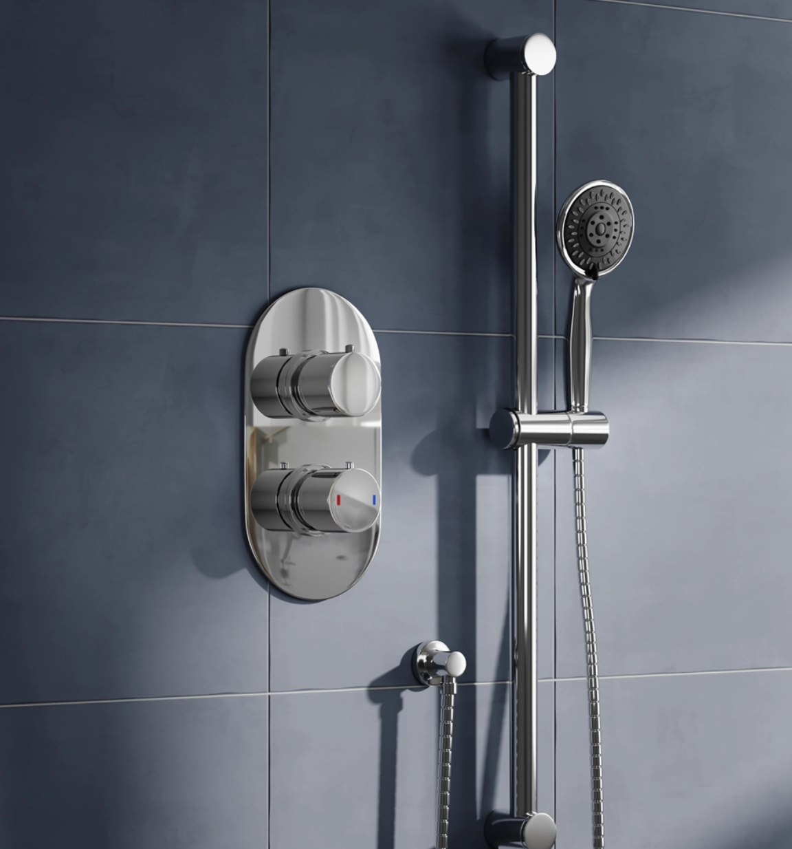 Dahlia Concealed Thermostatic Shower Valve & Slide Rail Kit