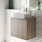 Billy 600mm Wall Hung Vanity Unit with Fluted Drawer Front & Countertop
