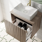 Billy 600mm Wall Hung Vanity Unit with Fluted Drawer Front & Countertop