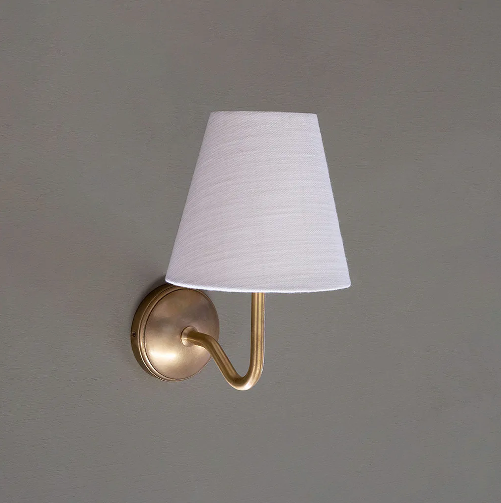 Malvern Small Wall Light Alabaster White - Antique Brass