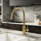 Venice Brushed Brass Kitchen Sink Mixer with Concealed Pull Out Hose and Spray Head