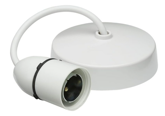 Knightsbridge 6 Inch T2 Pendant Set for BC Lamps in White