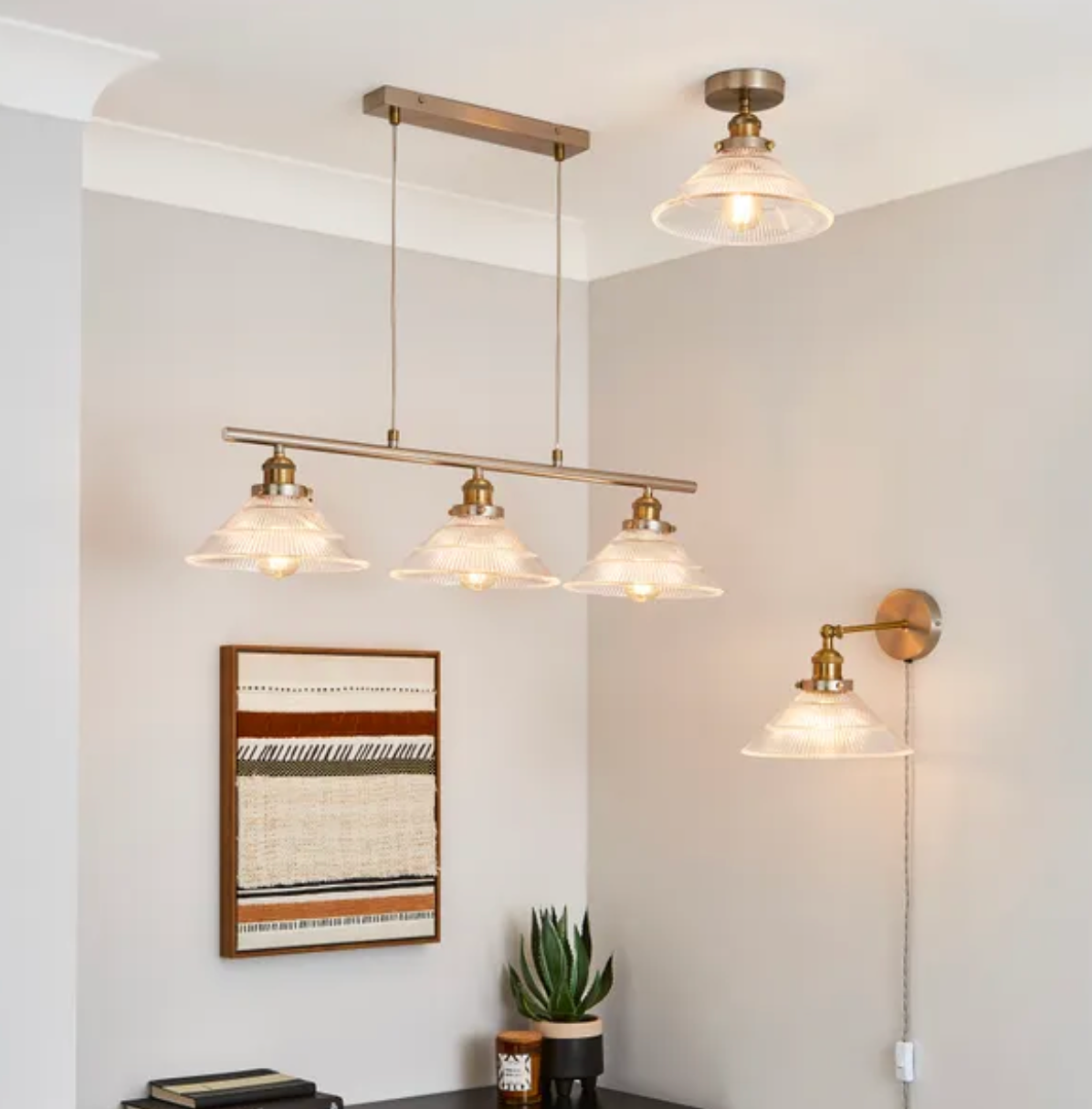 Logan Glass Plug In Easy Fit Wall Light