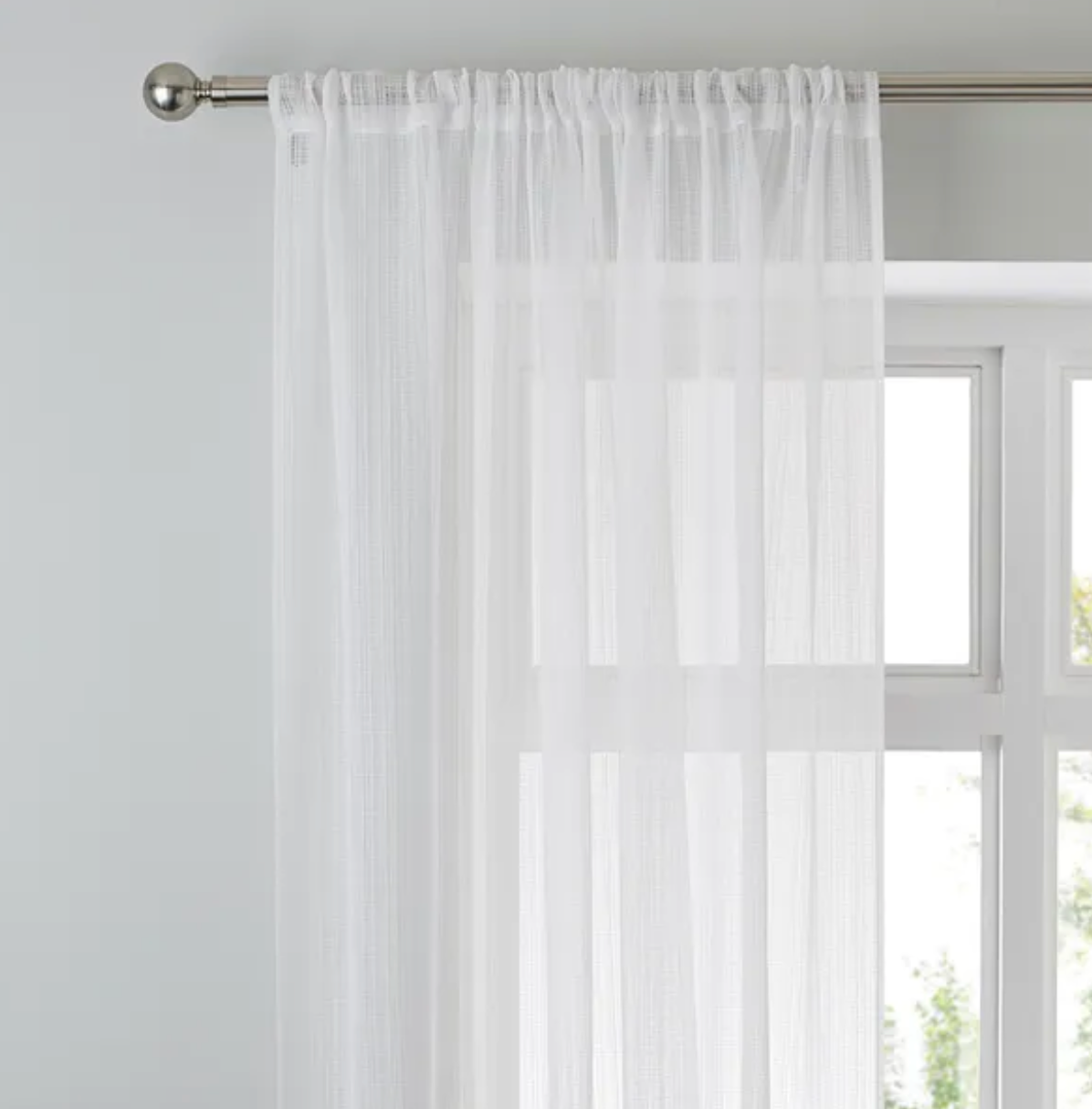 Aspen Slot Top Single Voile Panel - White W 145cm x D 230cm