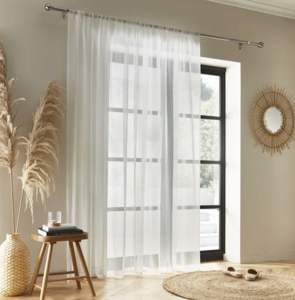 Aspen Slot Top Single Voile Panel - White W 145cm x D 230cm