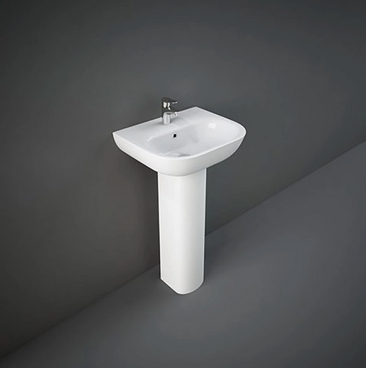 RAK Tonique 450mm 1 Tap Hole Basin & Pedestal