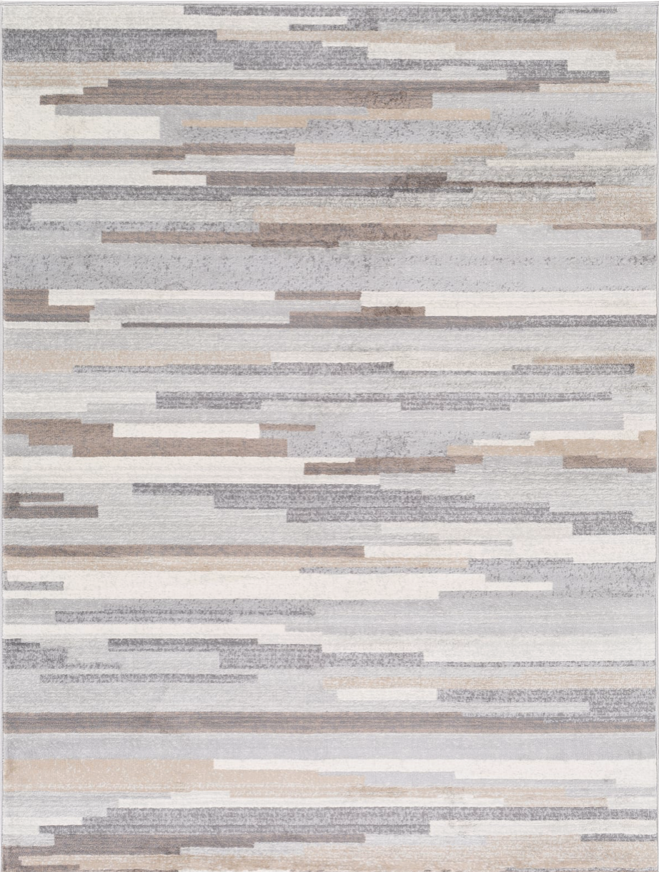 Olivia - Tapis Scandinave Moderne Blanc/marron 160x215