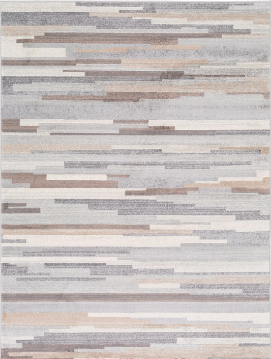 Olivia - Tapis Scandinave Moderne Blanc/marron 160x215