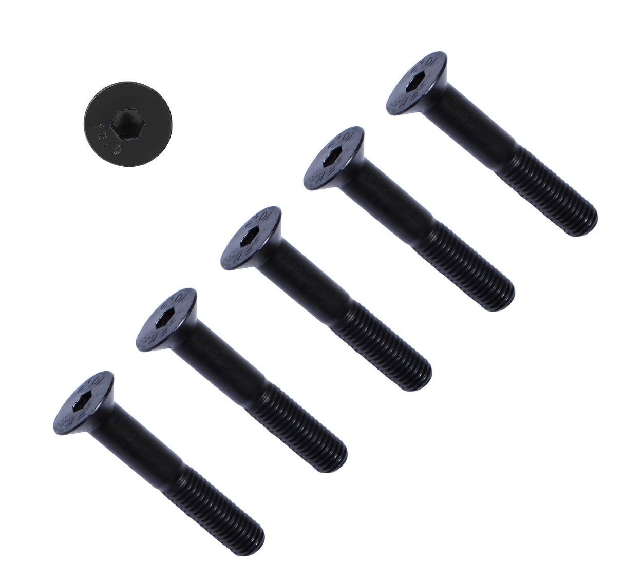 TERF® M8 X 45mm Hex Socket Countersunk Black Machine Screw M8 (8mm) X 45mm Allen Key Bolts Hexagonal Socket Countersunk Machine Screws - Pack of 10