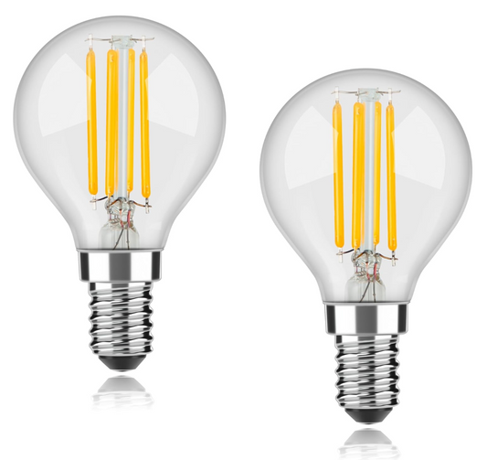 OUKAJO E14 Dimmable LED Light Bulb,SES Small Edision Screw Golf Ball Bulb,4W Warm White 2700K 400lm,2 Count (Pack of 1)