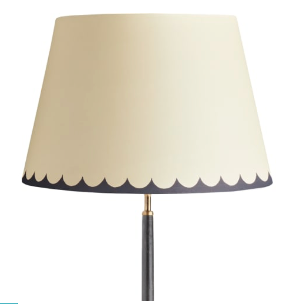 45cm straight empire shade in jet scallops hand painted card