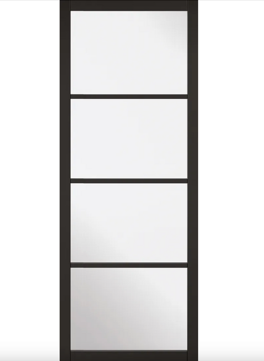 Soho Black - Clear Glass Internal Doors - 1981 x 762 x 35mm