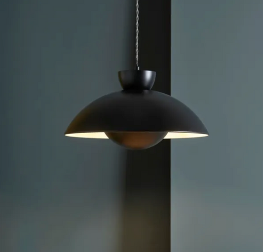 Elements Levi Metal Easy Fit Pendant Shade, Black