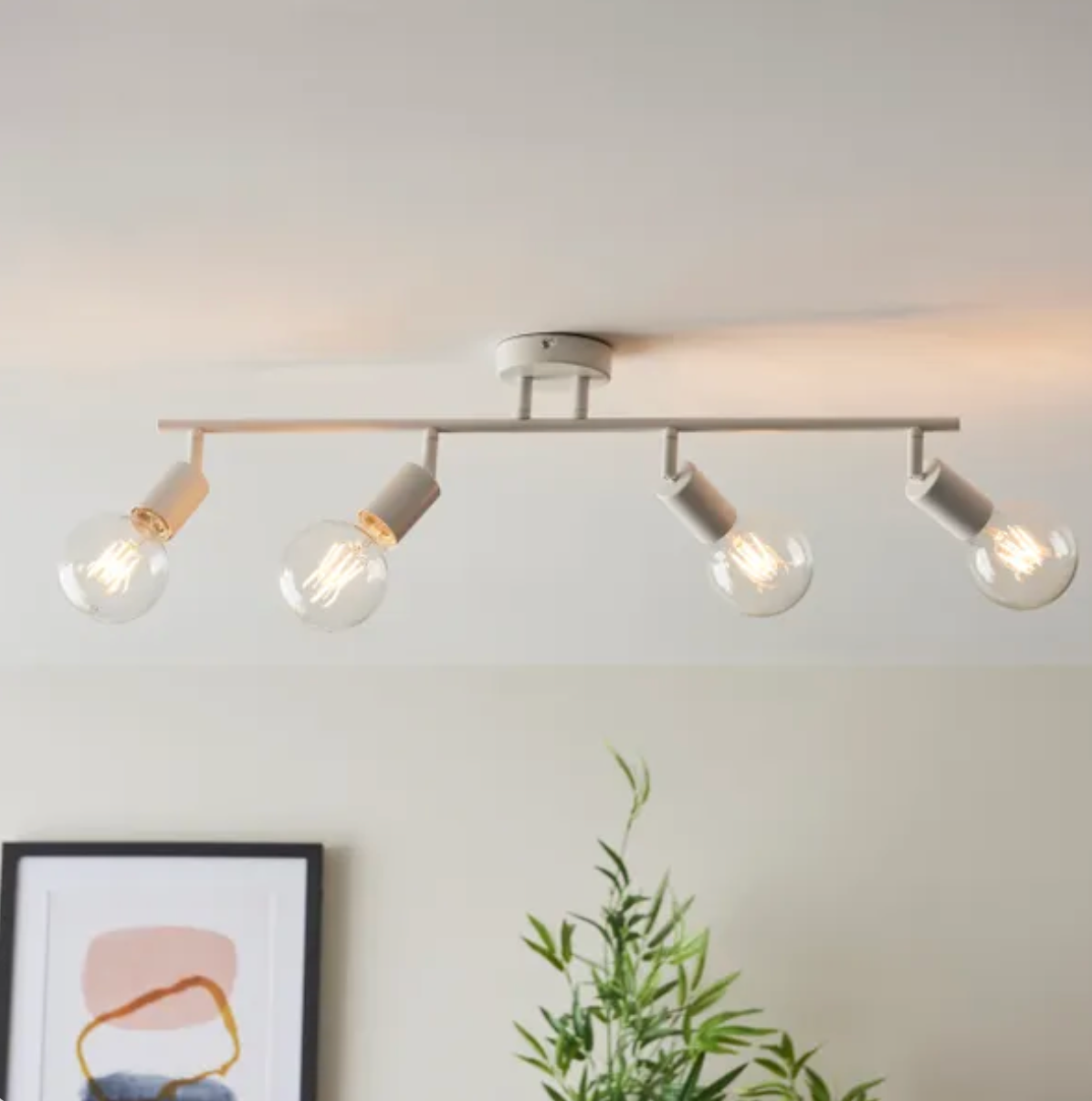 Koppla 4 Light Semi Flush Spotlight Bar, White