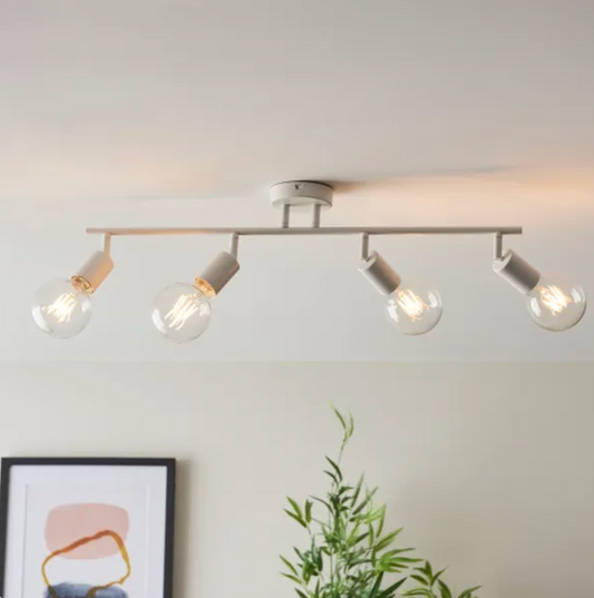 Koppla 4 Light Semi Flush Spotlight Bar, White