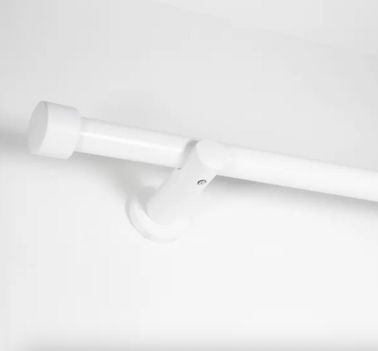 Trinity Fixed Wooden Eyelet Curtain Pole, White