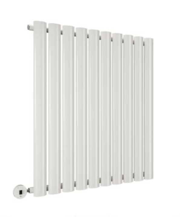 635 x 595mm Electric White Single Oval Panel Horizontal Radiator