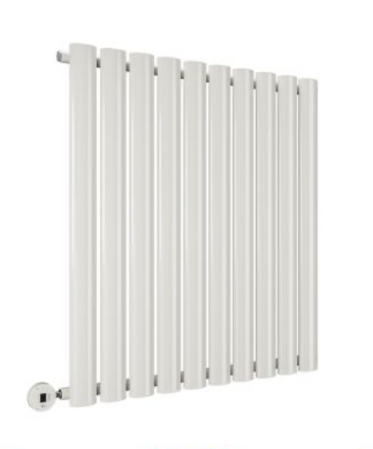 635 x 595mm Electric White Single Oval Panel Horizontal Radiator