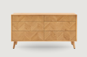 Herringbone 6 Drawer Chest 1340x450x700mm