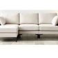 ANEK 3 Seater Beige Fabric Sofa with Ottoman, 81x235x152cm