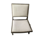 Dark wood and linen armless accent chair, 80x65x85cm