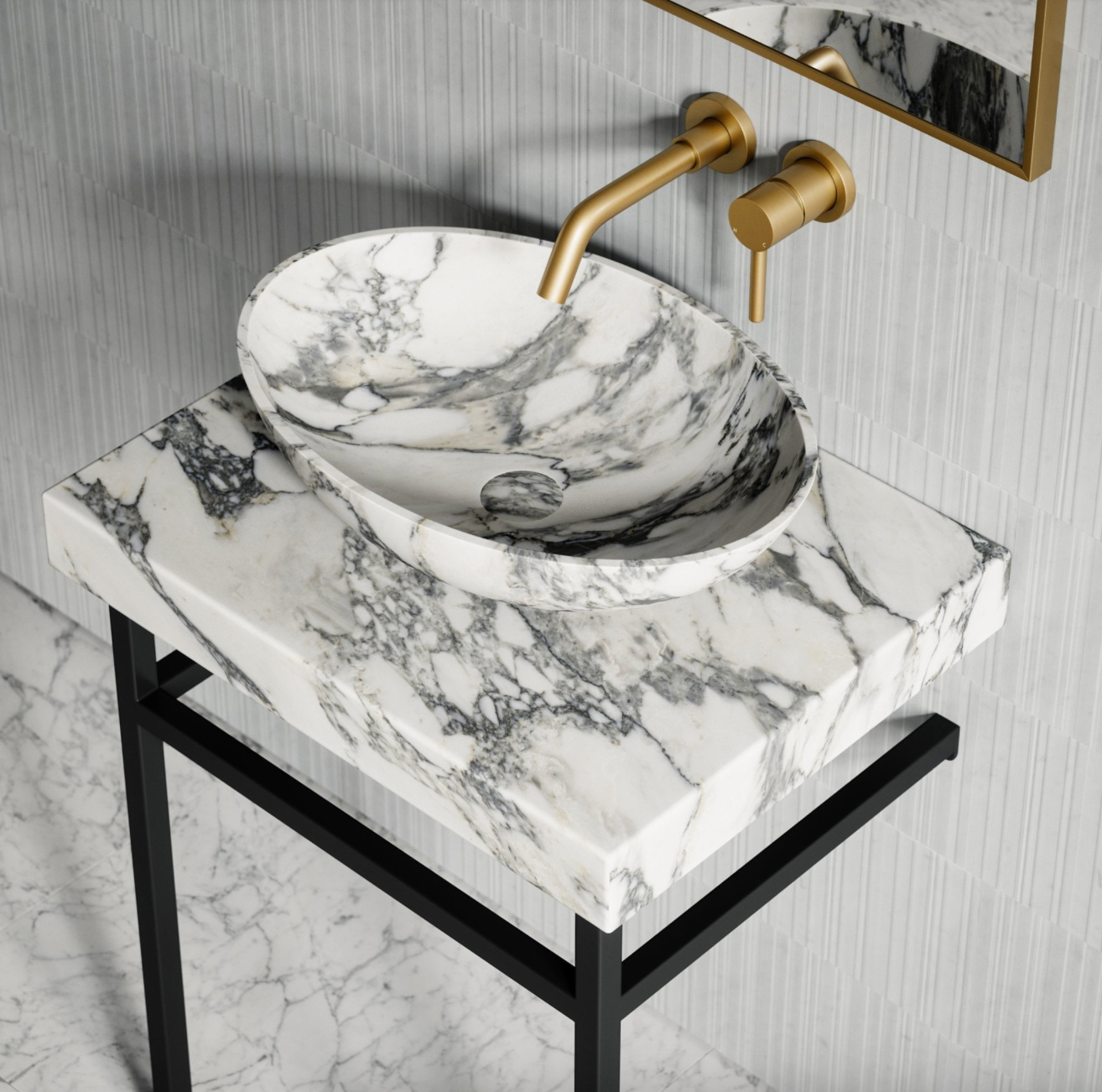 ELEGANCE ARABESCATO MARBLE COUNTERTOP BASIN 500MM