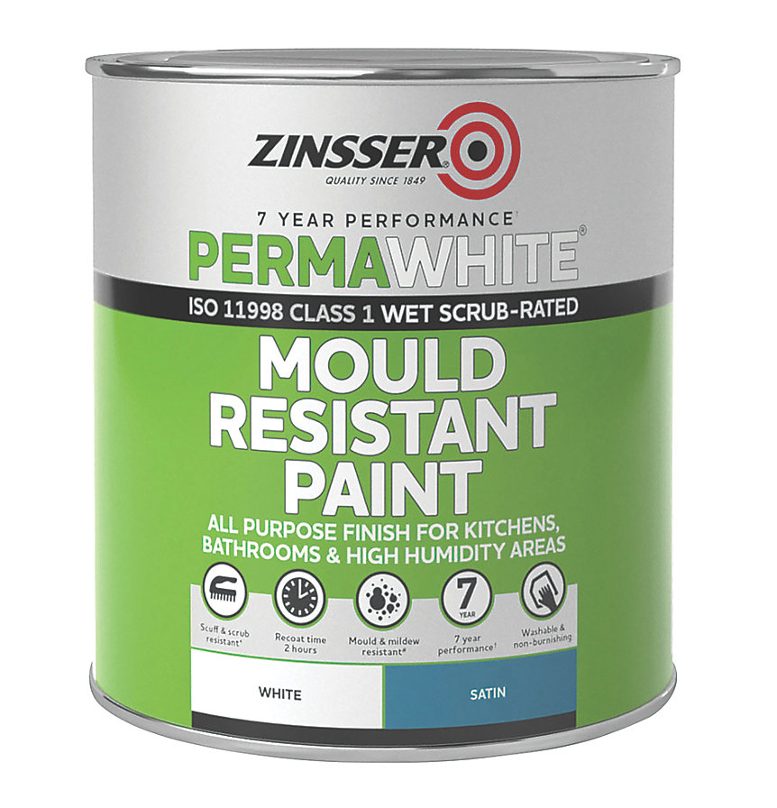Zinsser Self-Priming Paint Satin White 1Ltr