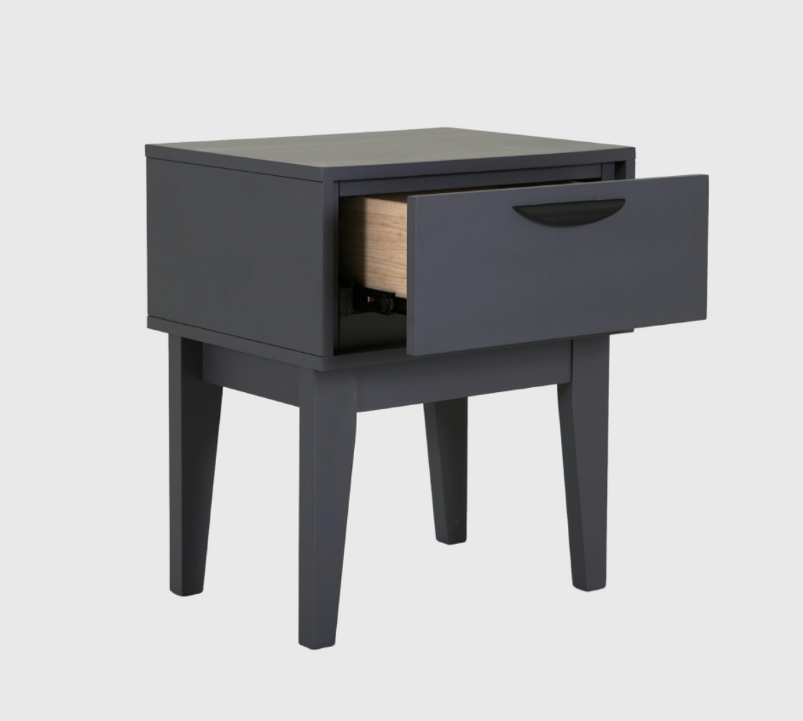 Luna Bedside Table - Dark Grey 46x54x36.5cm