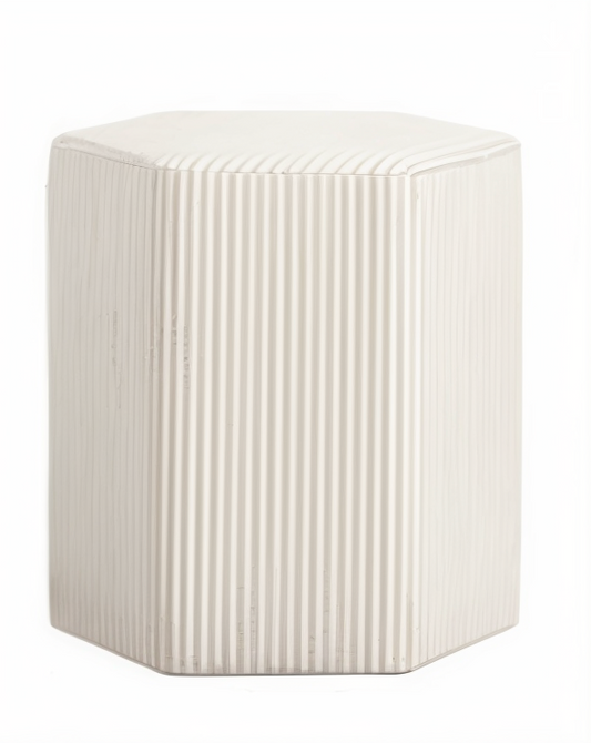 HARBOUR BEIGE THIN STRIPE STOOL 455x385x420mm