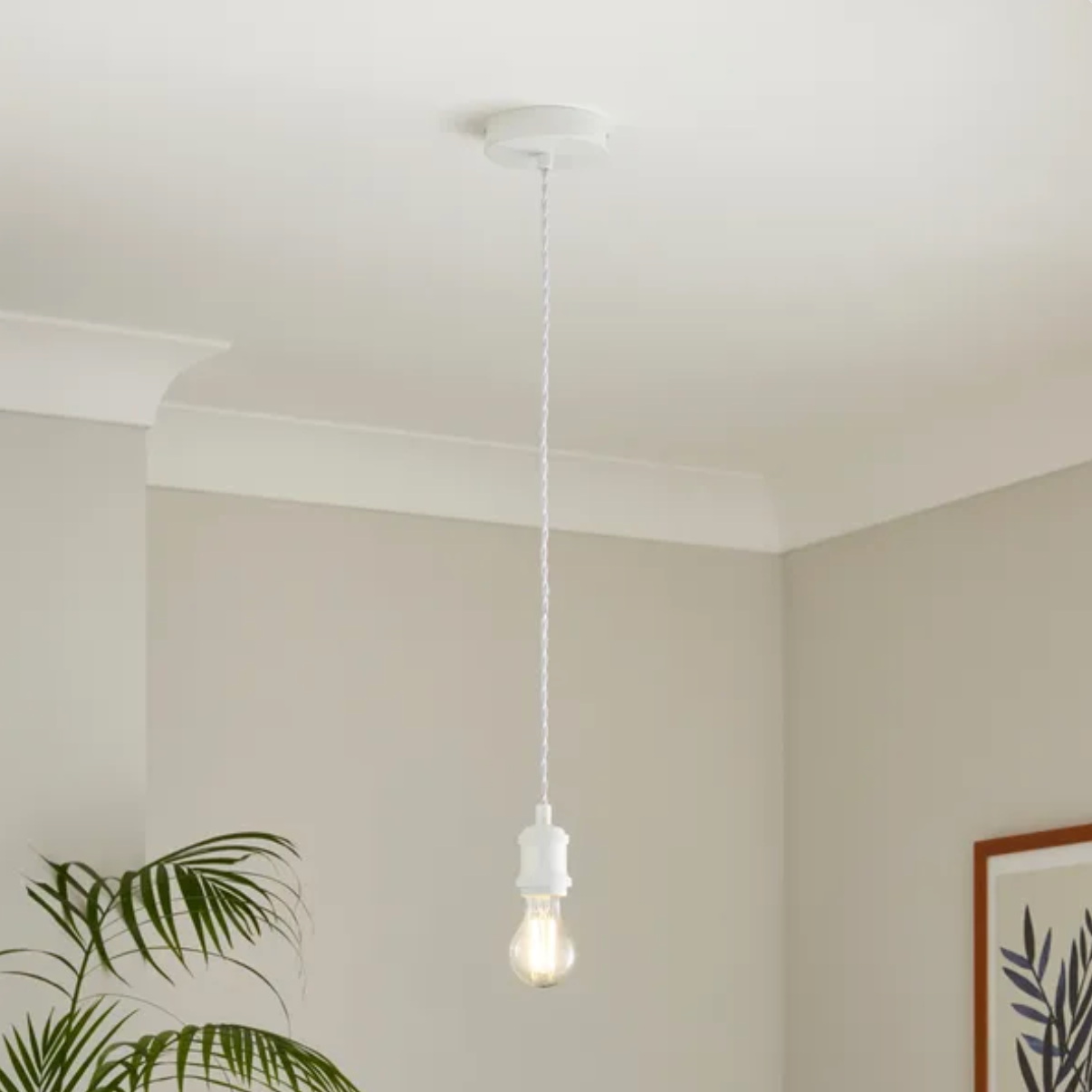 Charlie Industrial Pendant Flex Ceiling Light - White