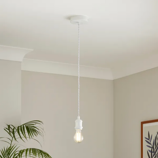 Charlie Industrial Pendant Flex Ceiling Light - White