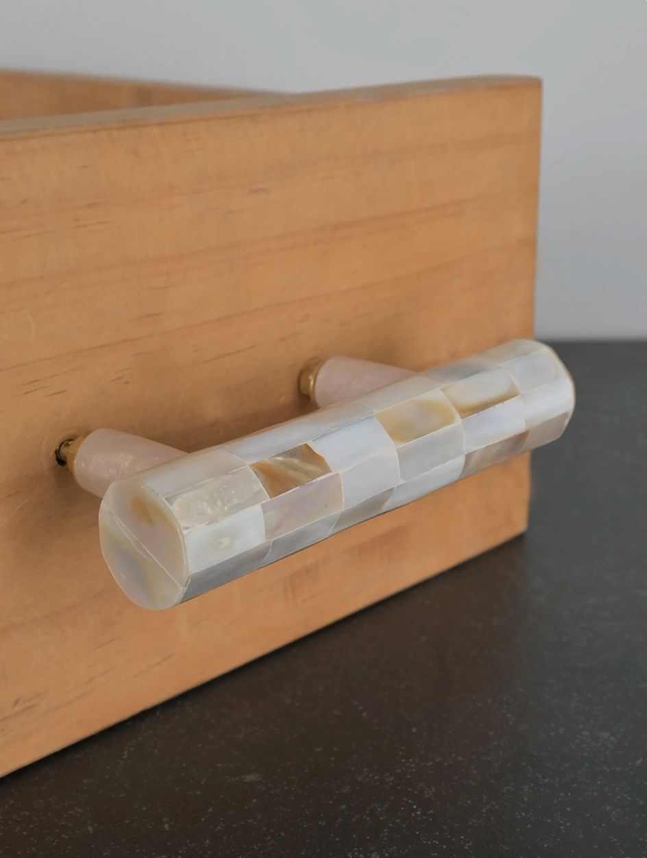 Unique Mother of Pearl Cabinet Pulls, Pulls for Drawers, Cabinet Hardware - Small 4 inches
