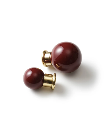 Coloured Knob, Cherry, Brass 23mm