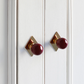 Coloured Knob, Cherry, Brass 23mm