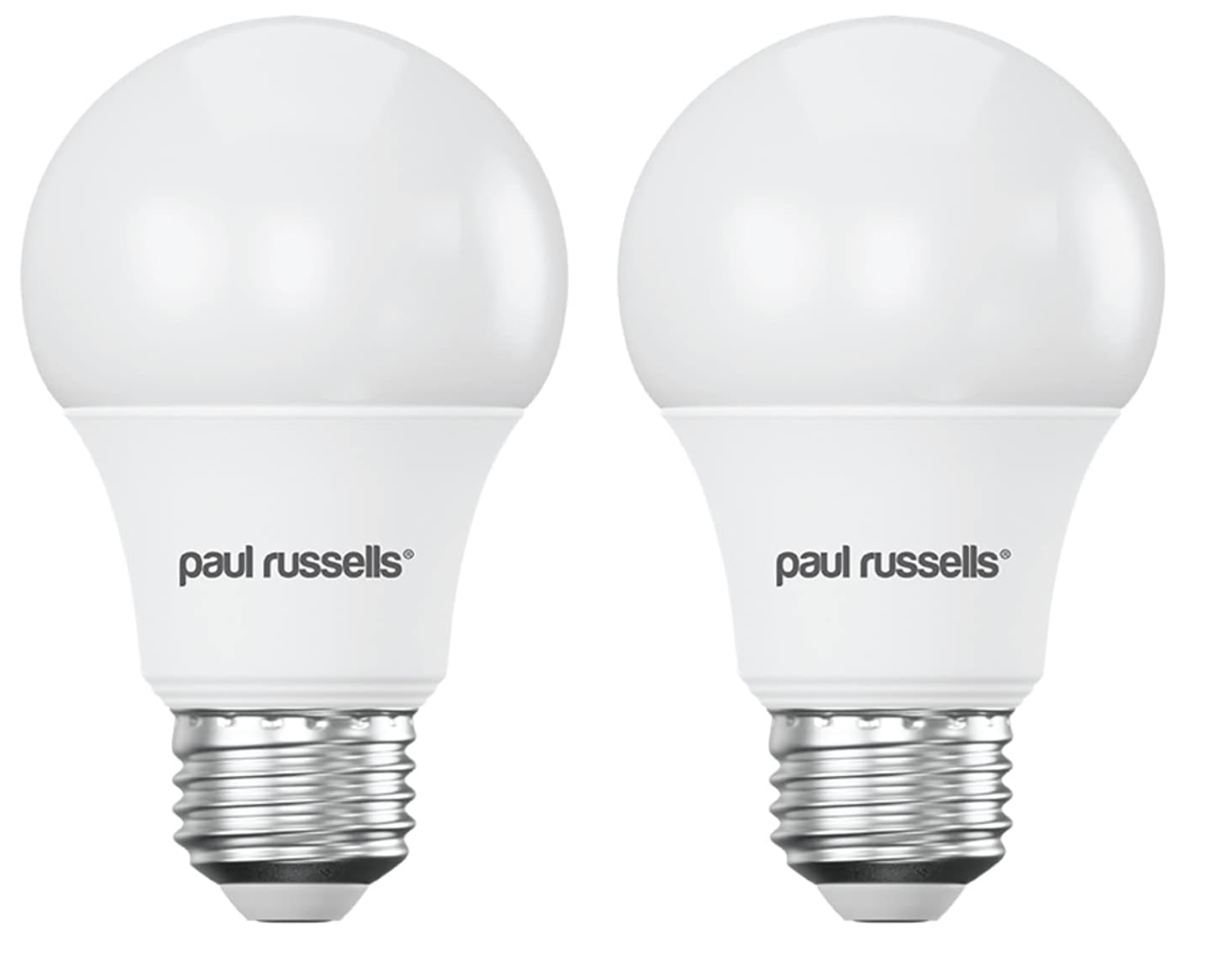 paul russells LED GLS Edison Screw ES, 50w Bulb Equivalent, 8W 600LM LED Bulbs, 6500K Daylight White, Classic Frosted A60 Standard E27 Energy Saving (Not Dimmable) Ceiling Lamp Light Bulbs, Pack of 2