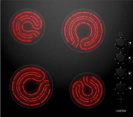 Lamona LAM1706 60cm Black Electric Ceramic Hob - W580xD510xH50mm