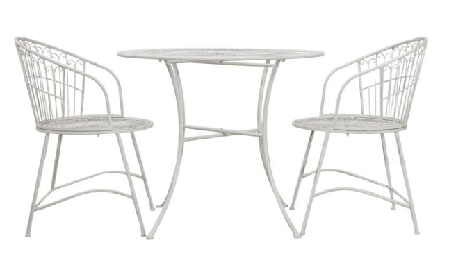Siracusa 2 Seater Bistro Set, Vanilla