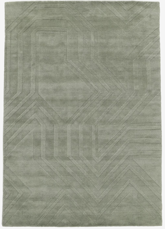 Labyrinth - Light Green Wool Rug 160 x 230 cm