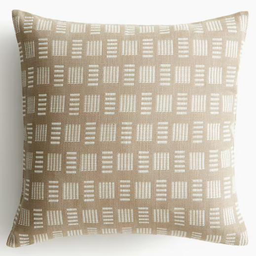 Patterned cushion cover, Beige/Patterned, 50x50cm