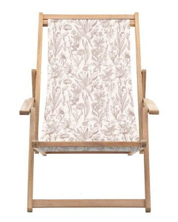 Creta Deck Chair, Flora, Clay (w)1020mm x (d)630mm x (h)880mm