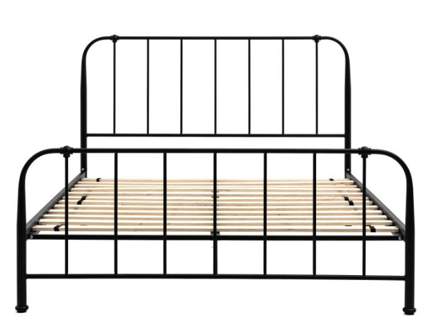 Loughton Bedstead, Double bed, Black (w)1425mm x (d)1990mm x (h)1120mm