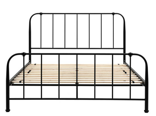Loughton Bedstead, Double bed, Black (w)1425mm x (d)1990mm x (h)1120mm