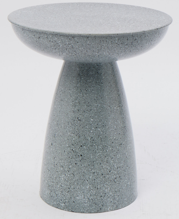 Grey Stone Effect Metal Side Table 48x41cm