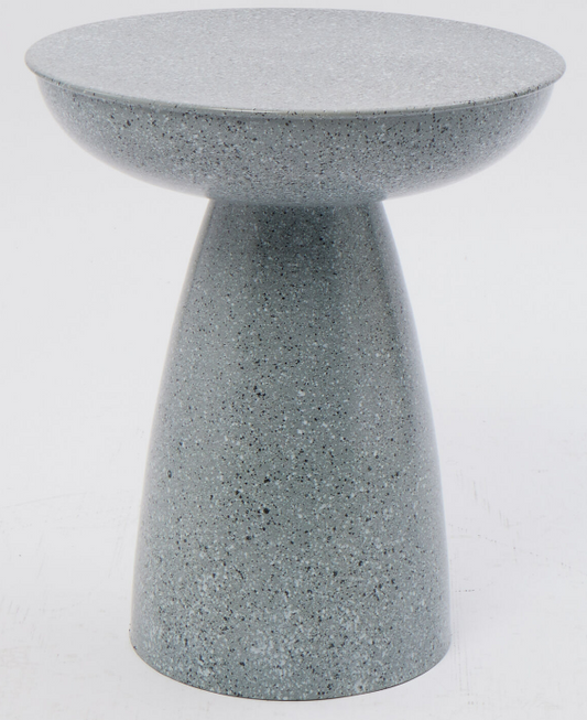 Grey Stone Effect Metal Side Table 48x41cm