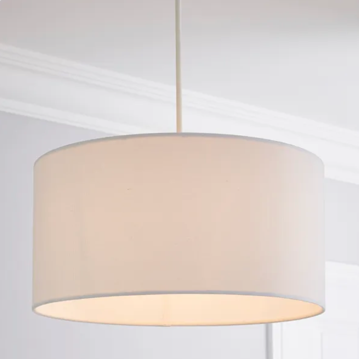 Sara 40cm Shallow Drum White Shade 40 x 20cm