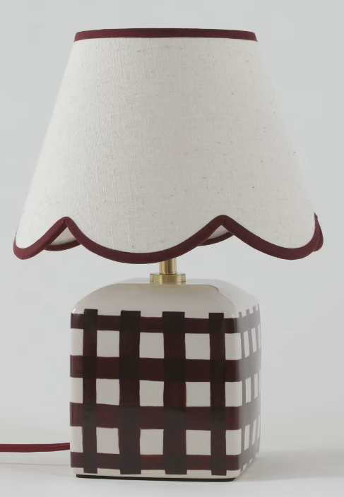 Kirsten Ceramic Table Lamp, Dark red,  32.2x23x23cm