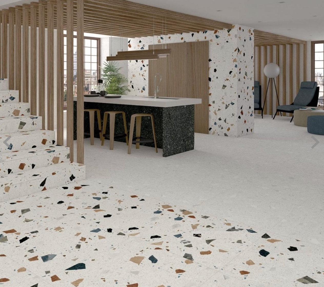 Miscela Ivory Terrazzo 60cm x 60cm Wall & Floor Tile