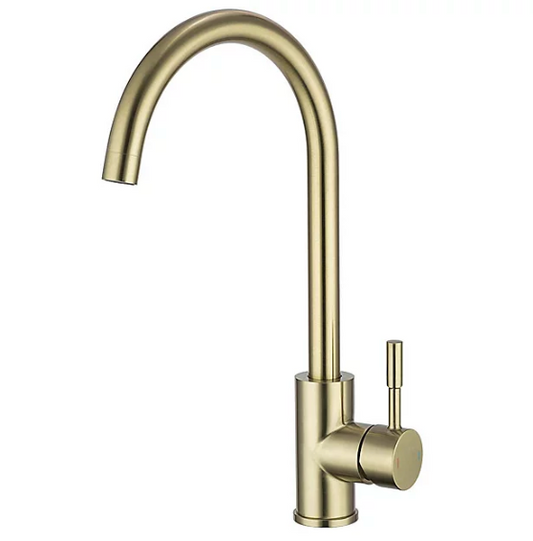 Manhattan Brushed Brass Gold Kitchen Mixer Tap